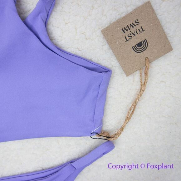New! Set! Toast Signature One-Shoulder Bikini Top, String Bottom, purple, size M - Picture 4 of 13